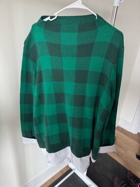 Womens green checkered pattern sweater size XXL